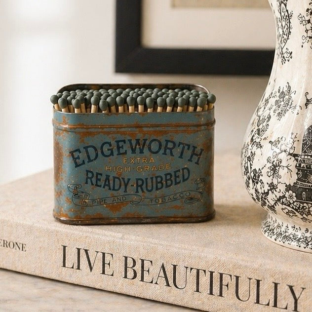Vintage Edgeworth Tin Match Holder (c. Early- Mid 20th Century)