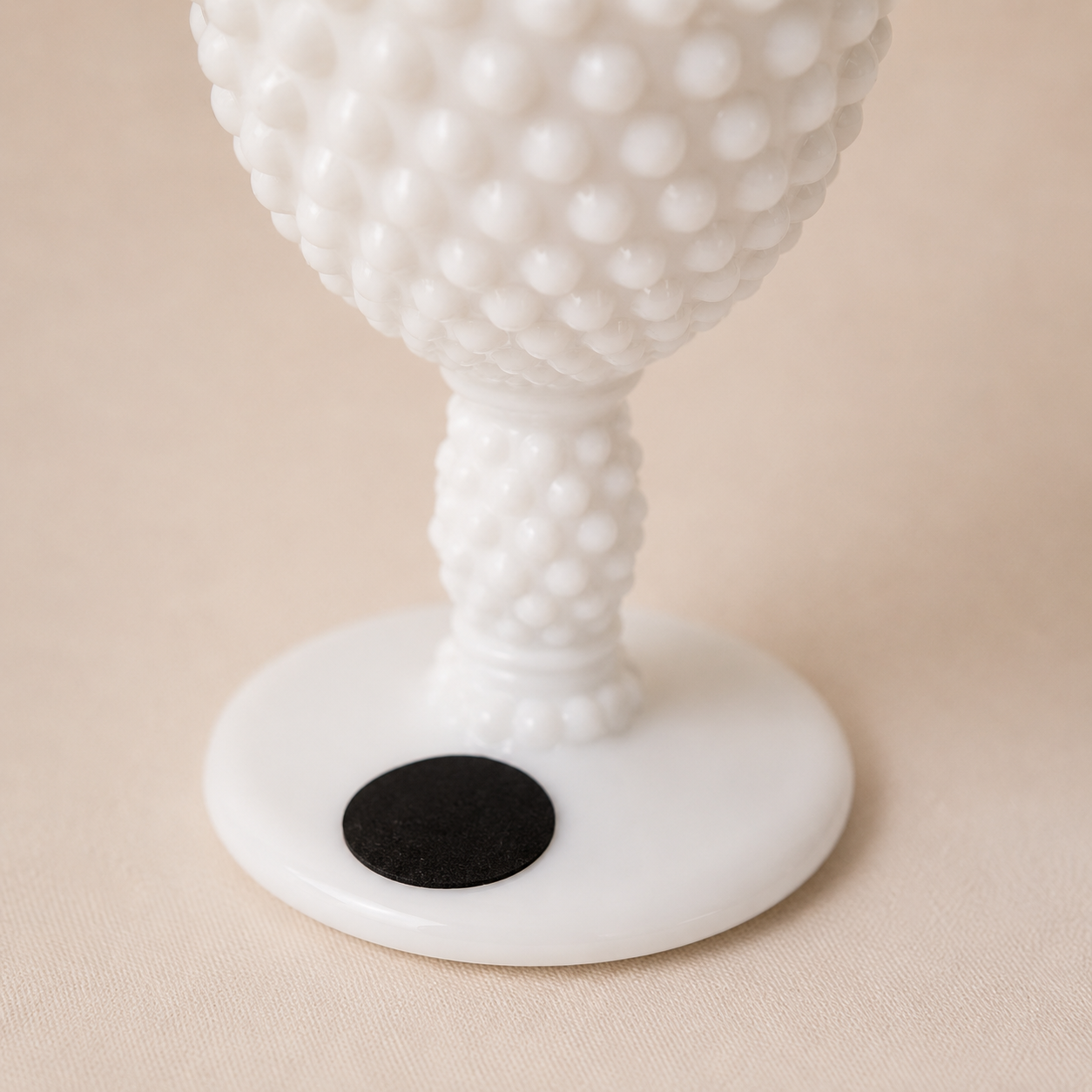 Vintage Hobnail Milk Glass Match Holder